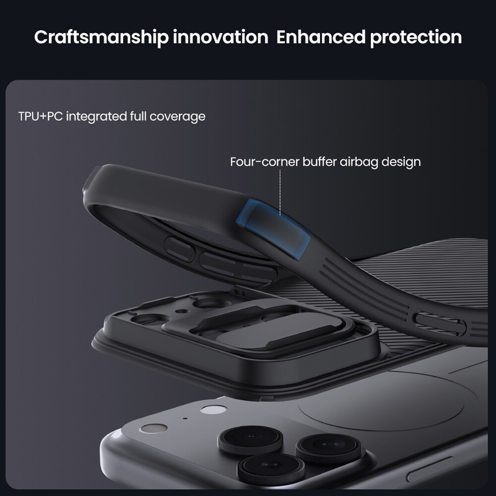 iPhone 17 Pro Max Cover med kamerabeskyttelse - CamShield, Sort