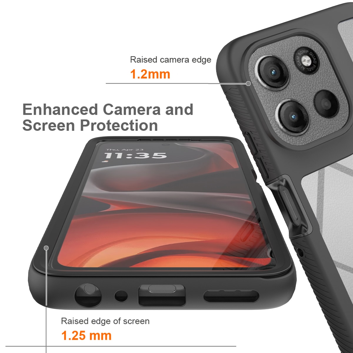 Motorola Moto G56 Mobilcover Full Protection, Sort