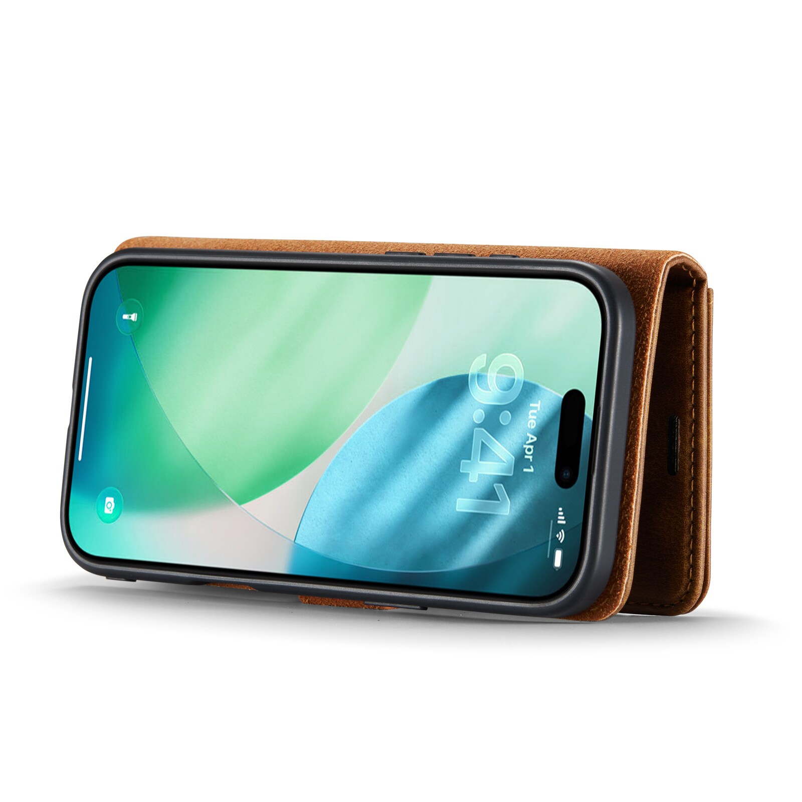 iPhone 17 Air Pungetui med aftageligt cover, Cognac