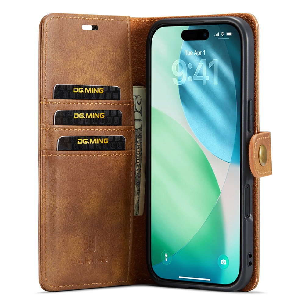 iPhone 17 Air Pungetui med aftageligt cover, Cognac