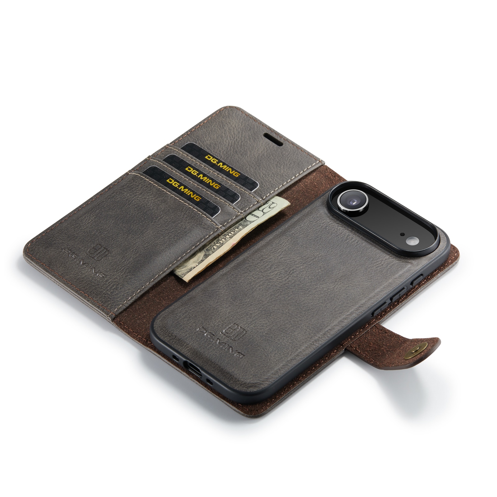 iPhone 17 Air Pungetui med aftageligt cover, Brown