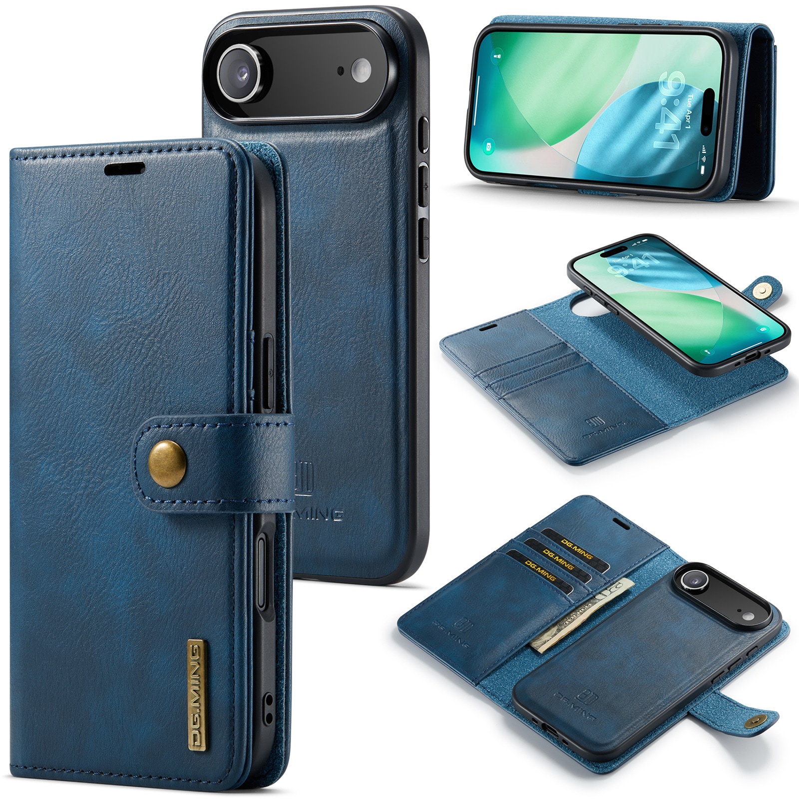 iPhone 17 Air Pungetui med aftageligt cover, Blue