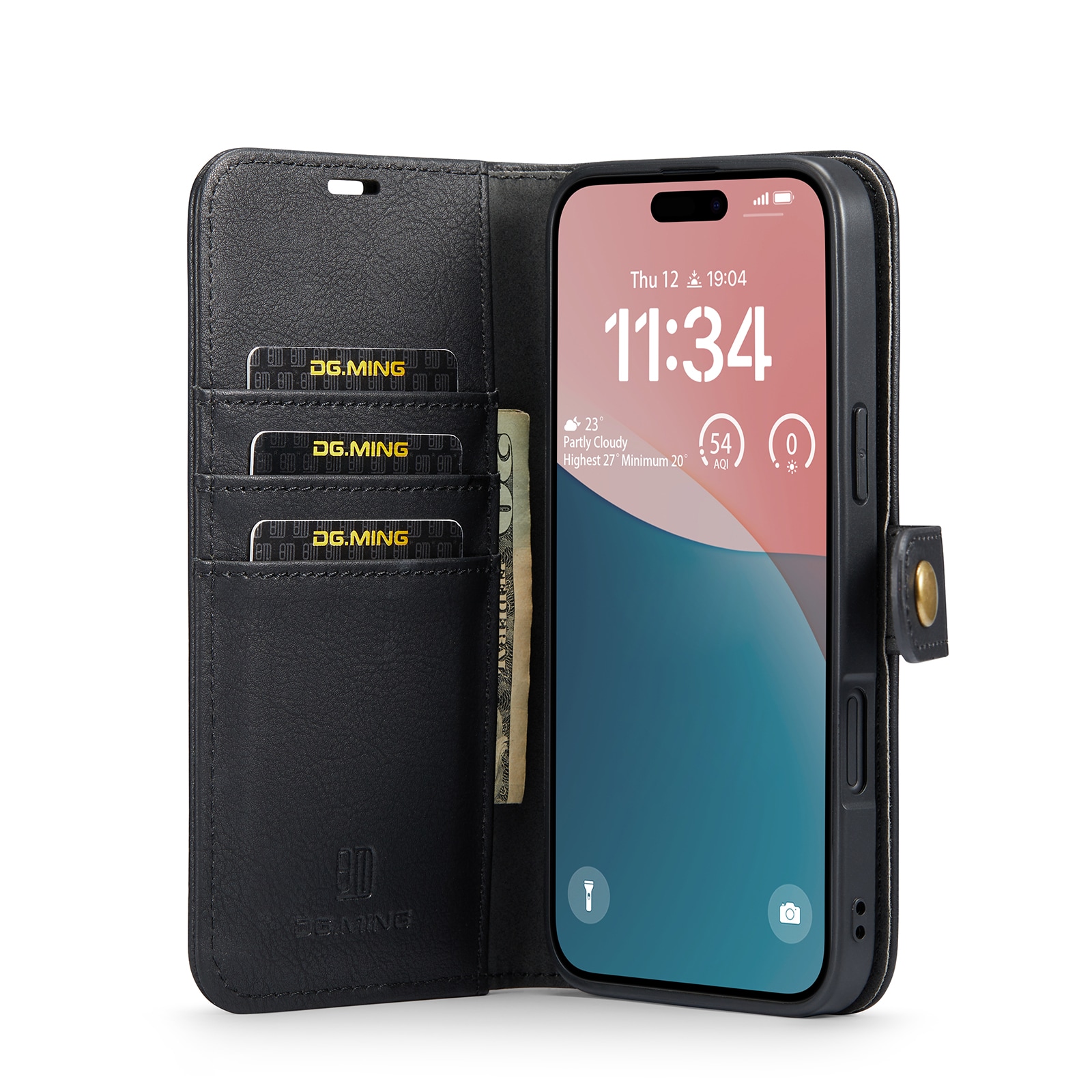 iPhone 17 Pungetui med aftageligt cover, Black
