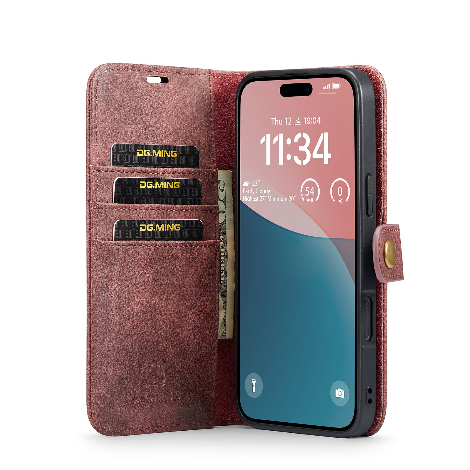 iPhone 17 Pungetui med aftageligt cover, Red
