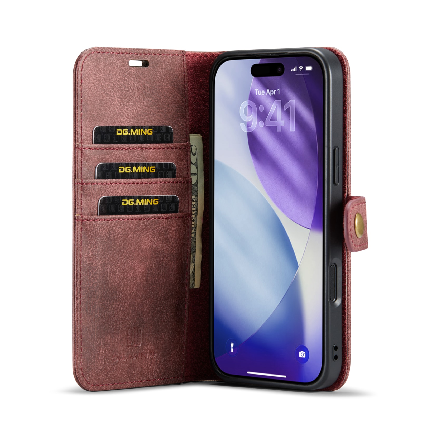 iPhone 17 Pro Pungetui med aftageligt cover, Red