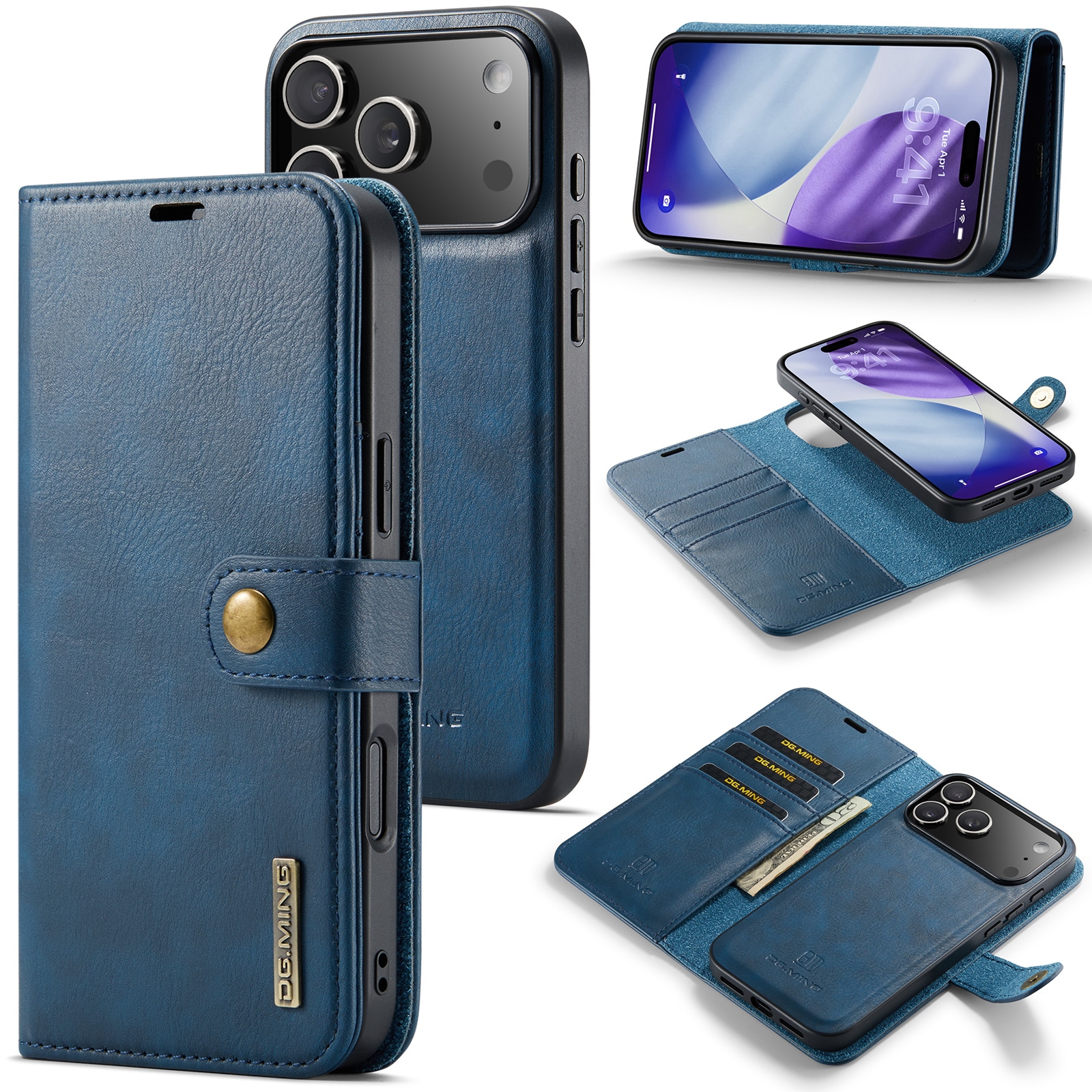 iPhone 17 Pro Pungetui med aftageligt cover, Blue
