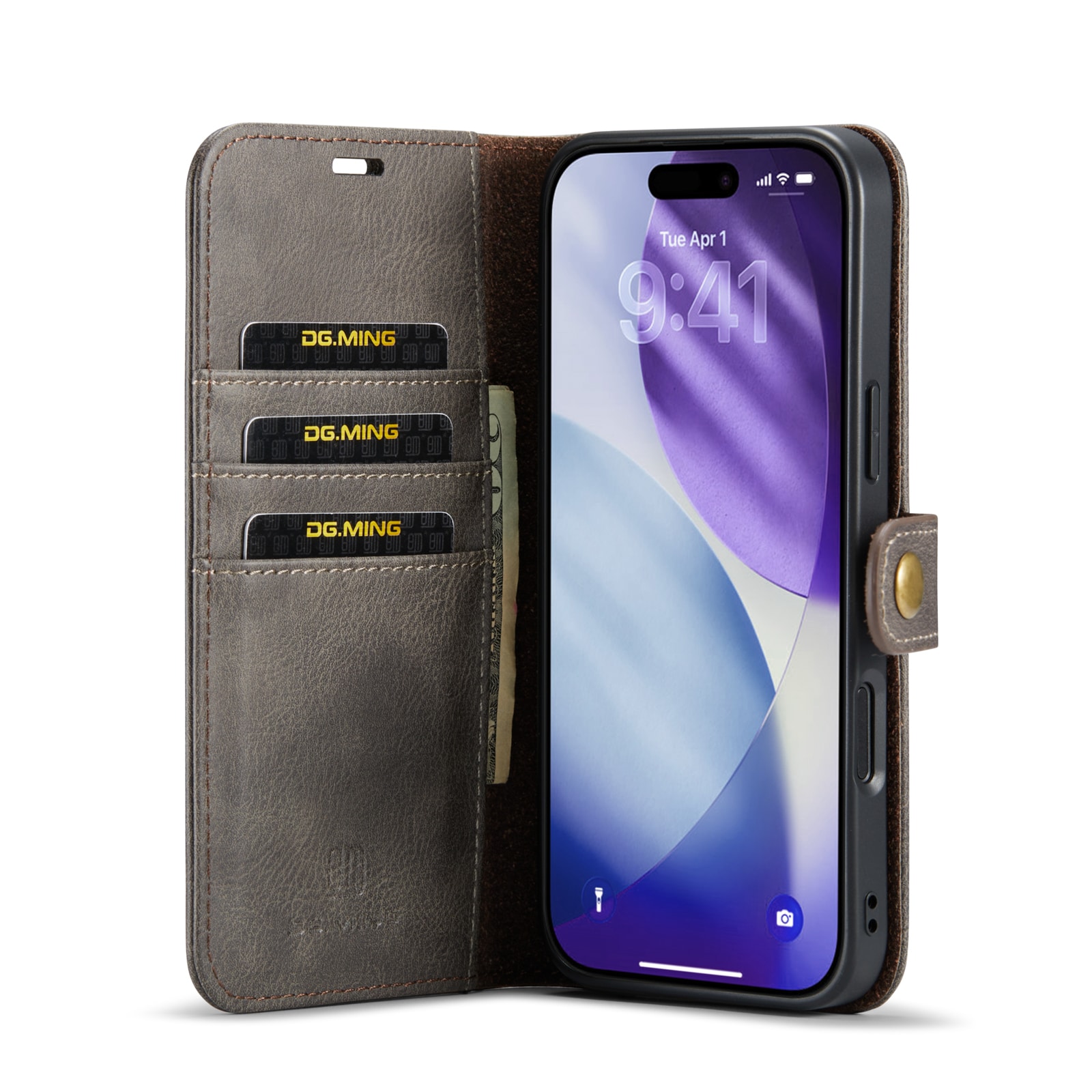 iPhone 17 Pro Max Pungetui med aftageligt cover, Brown