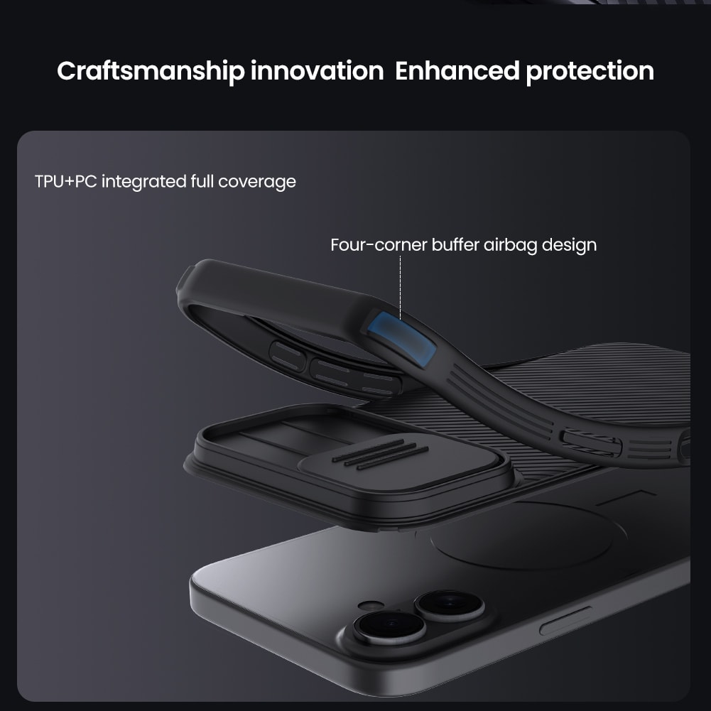 iPhone 17 MagSafe-cover med kamerabeskyttelse - CamShield, Sort