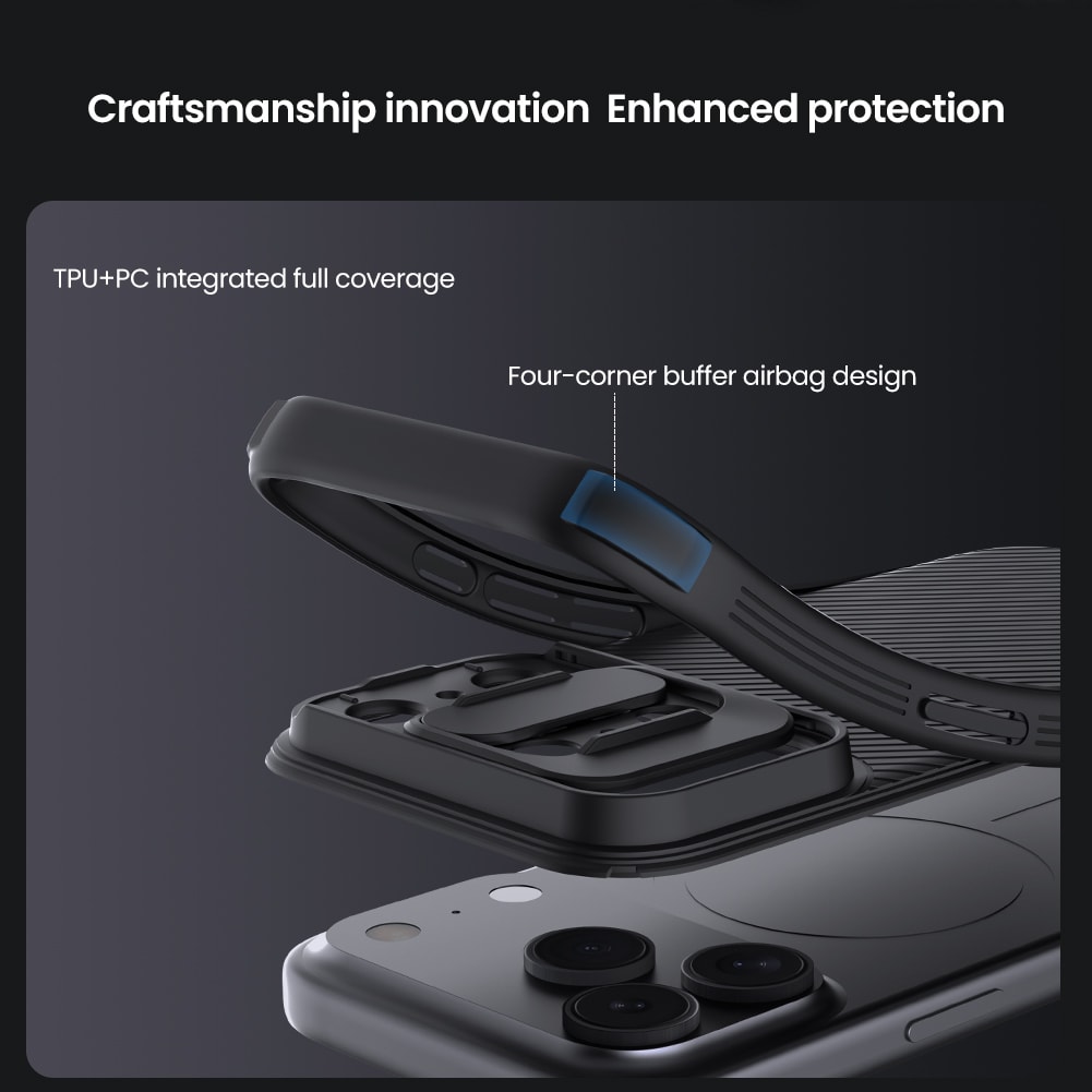iPhone 17 Pro MagSafe-cover med kamerabeskyttelse - CamShield, Sort