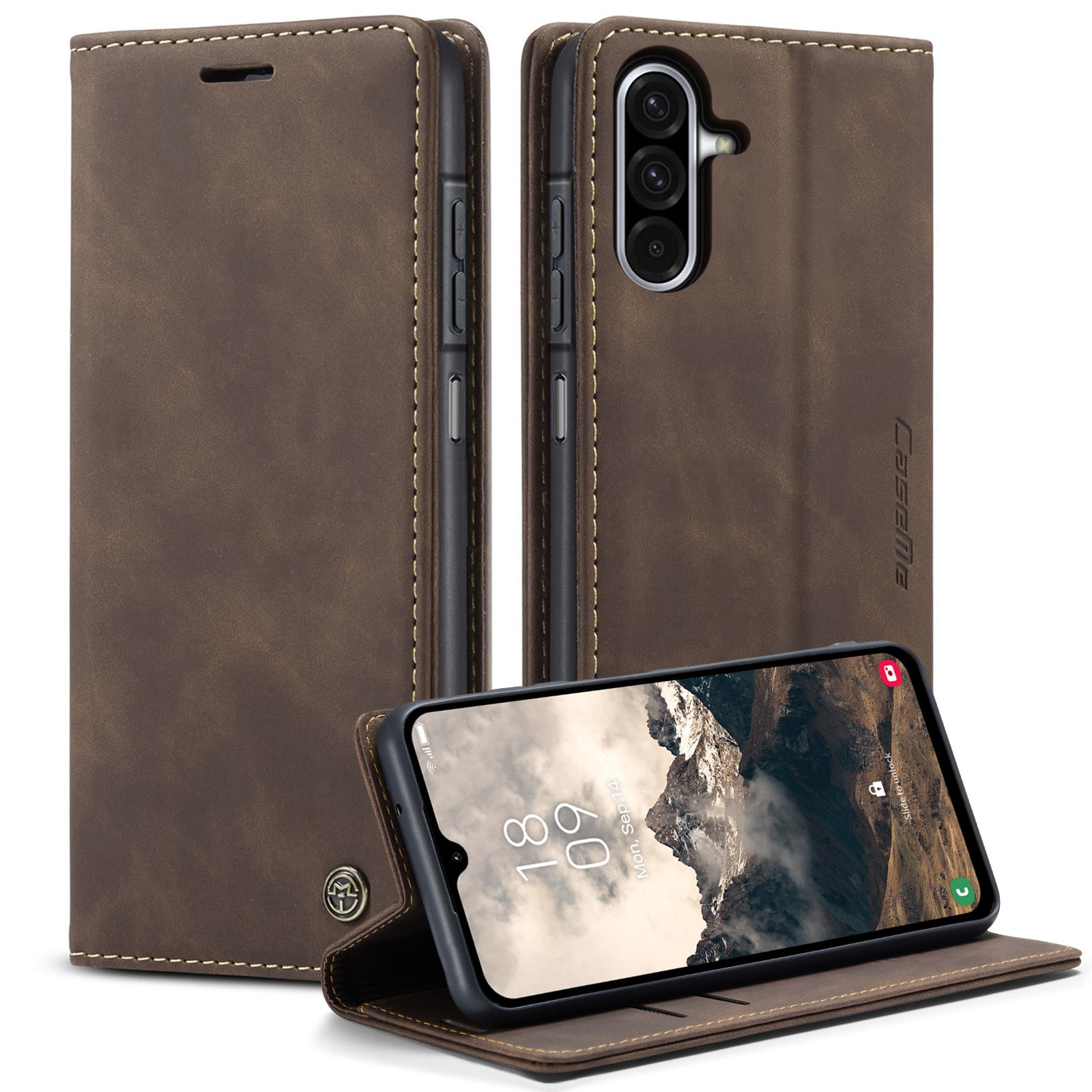 Samsung Galaxy A17 Slankt pungetui, Brun