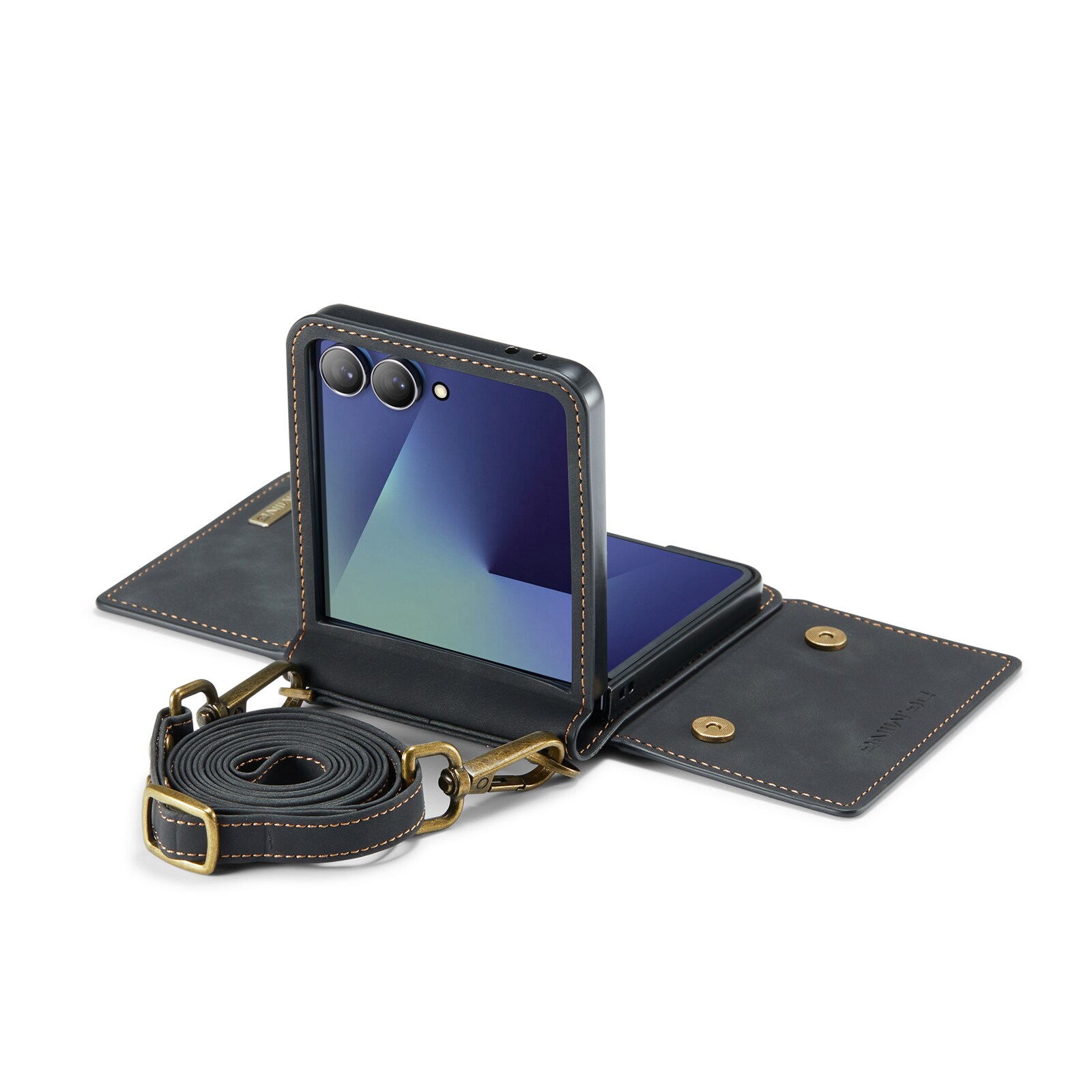 Samsung Galaxy Z Flip 7 Cover med indbygget pung, Sort