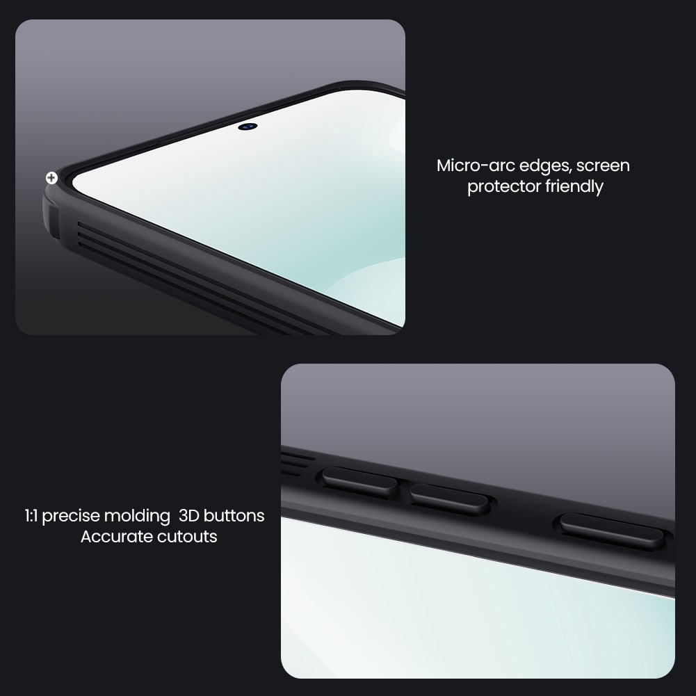 Samsung Galaxy S25 FE Cover med kamerabeskyttelse - CamShield, Sort