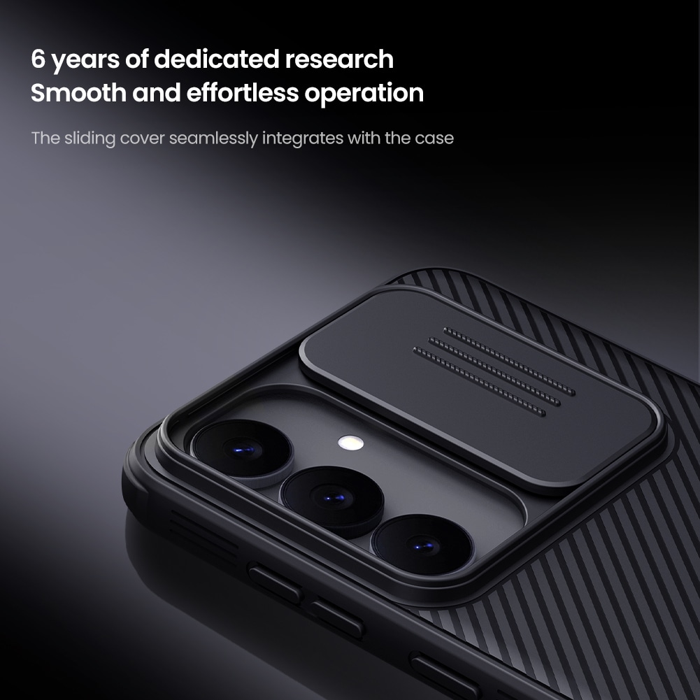Samsung Galaxy S25 FE Cover med kamerabeskyttelse - CamShield, Sort