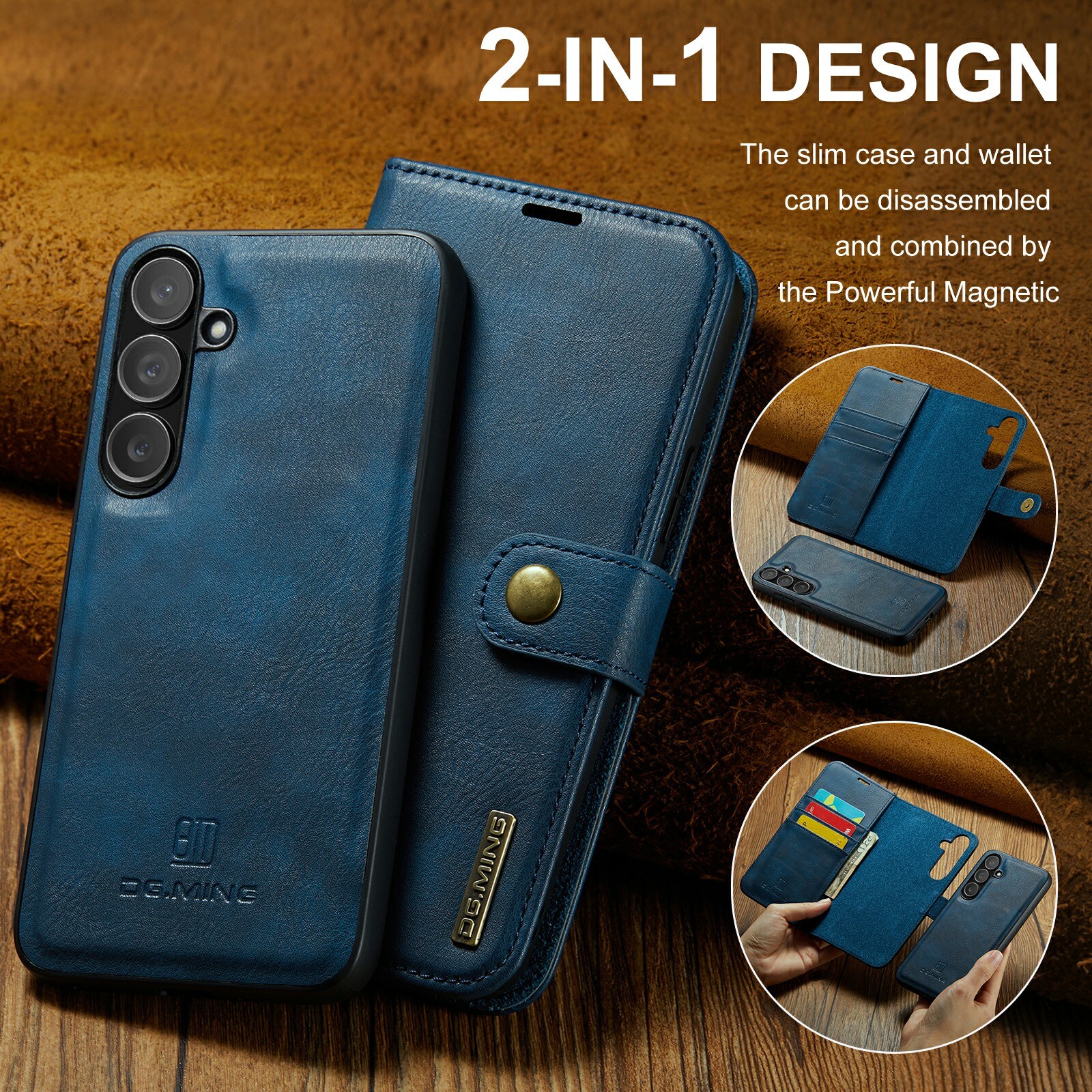 Samsung Galaxy S25 FE Pungetui med aftageligt cover, Blue