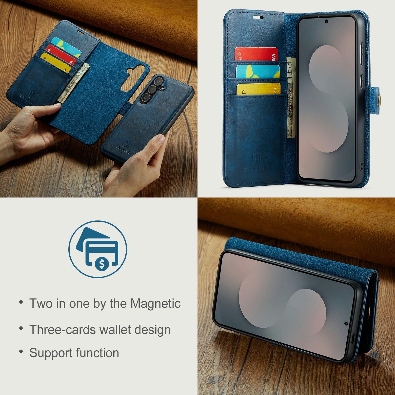 Samsung Galaxy S25 FE Pungetui med aftageligt cover, Blue
