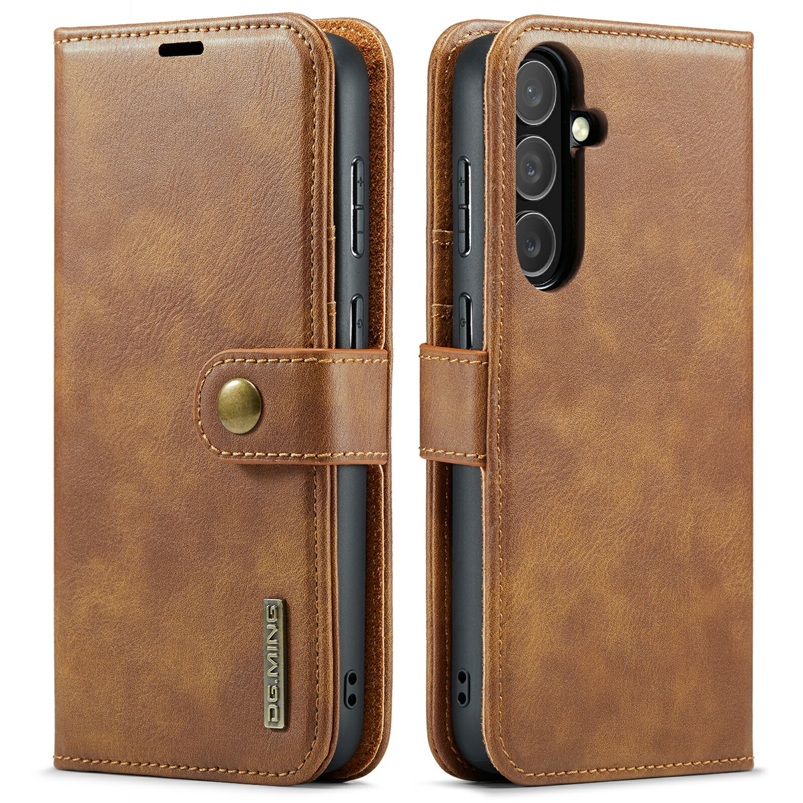 Samsung Galaxy S25 FE Pungetui med aftageligt cover, Cognac