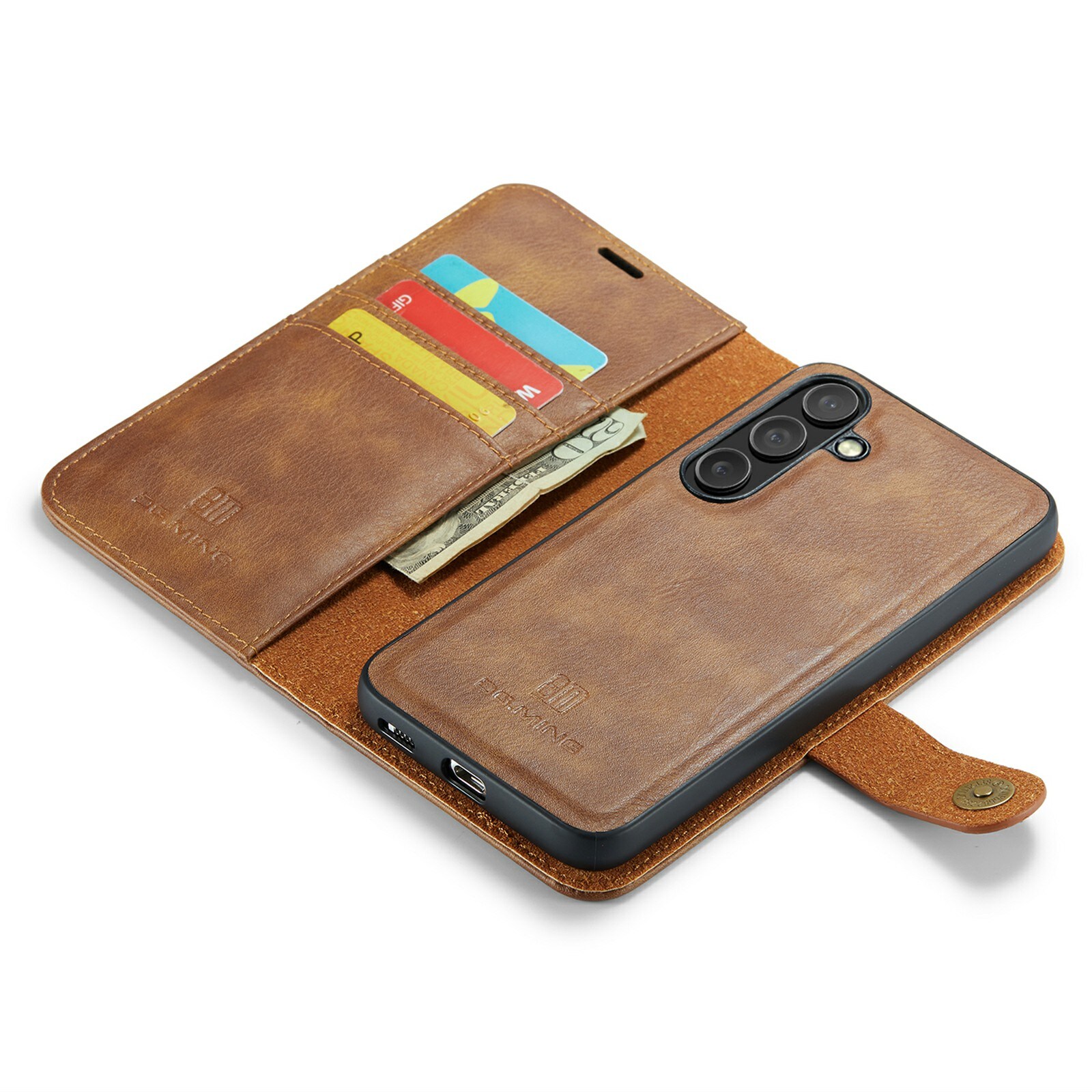 Samsung Galaxy S25 FE Pungetui med aftageligt cover, Cognac