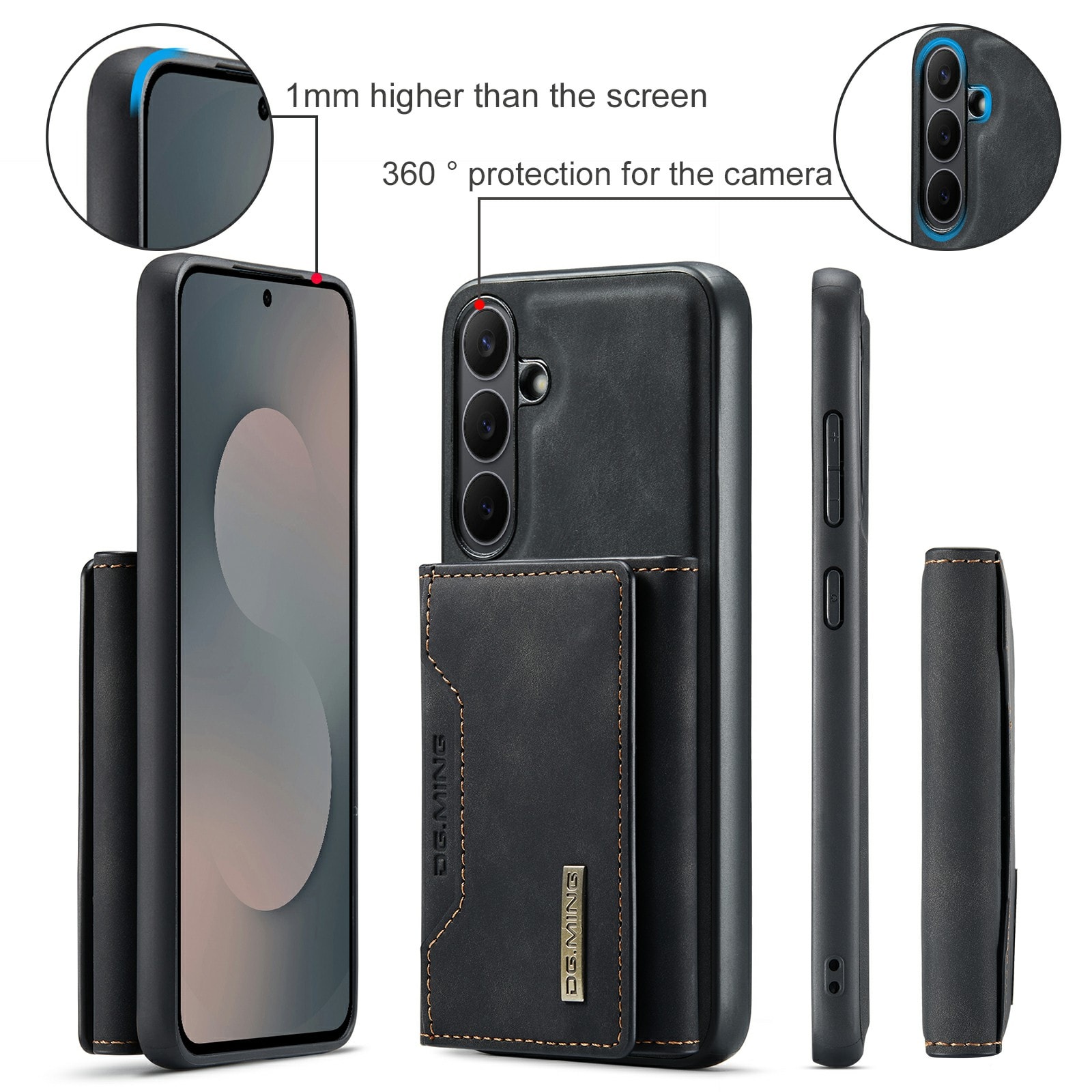 Samsung Galaxy S25 FE Cover med aftagelig pung, Sort