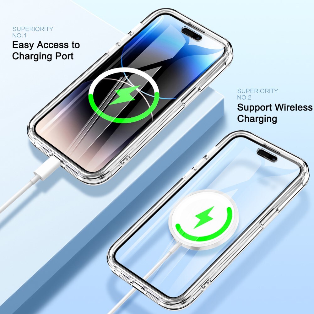 iPhone 14 Pro Mobilcover Full Protection, Gennemsigtig