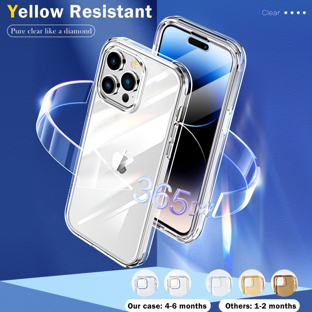 iPhone 14 Pro Max Mobilcover Full Protection, Gennemsigtig