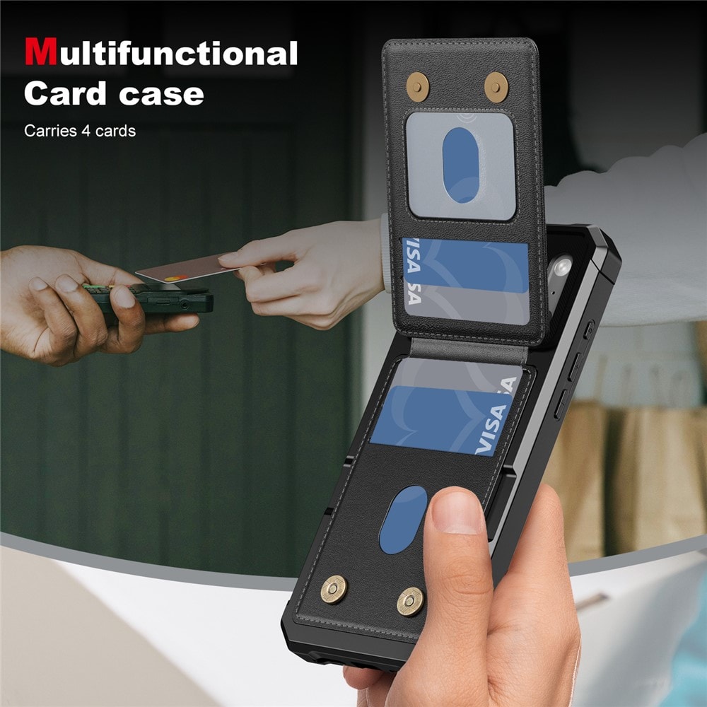 MalliPhone 17 Pro Max Stilrent Mobilcover med Pung, Sort