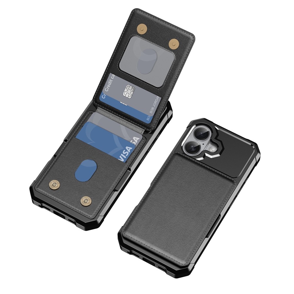 MalliPhone 17 Pro Max Stilrent Mobilcover med Pung, Sort