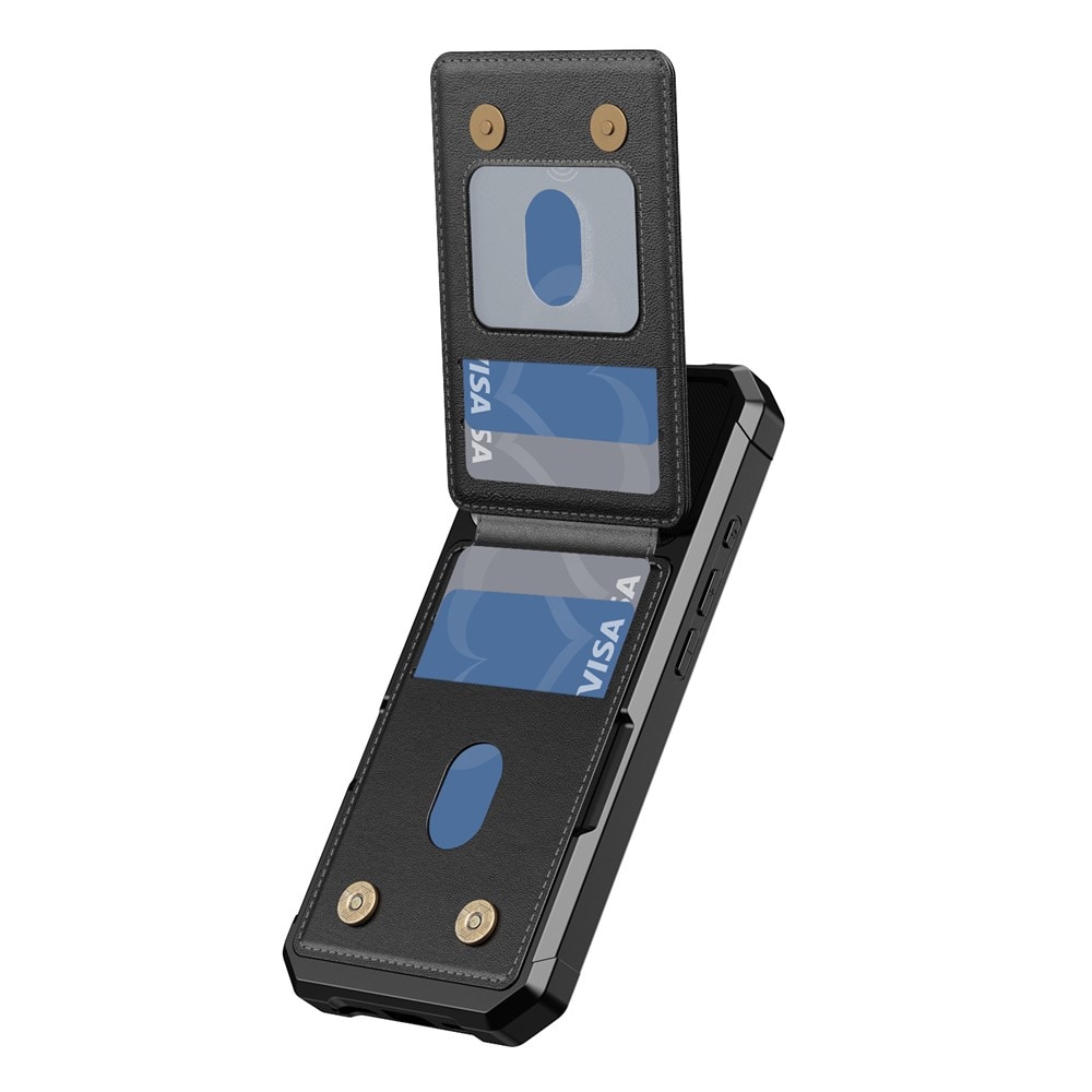 MalliPhone 17 Pro Max Stilrent Mobilcover med Pung, Sort