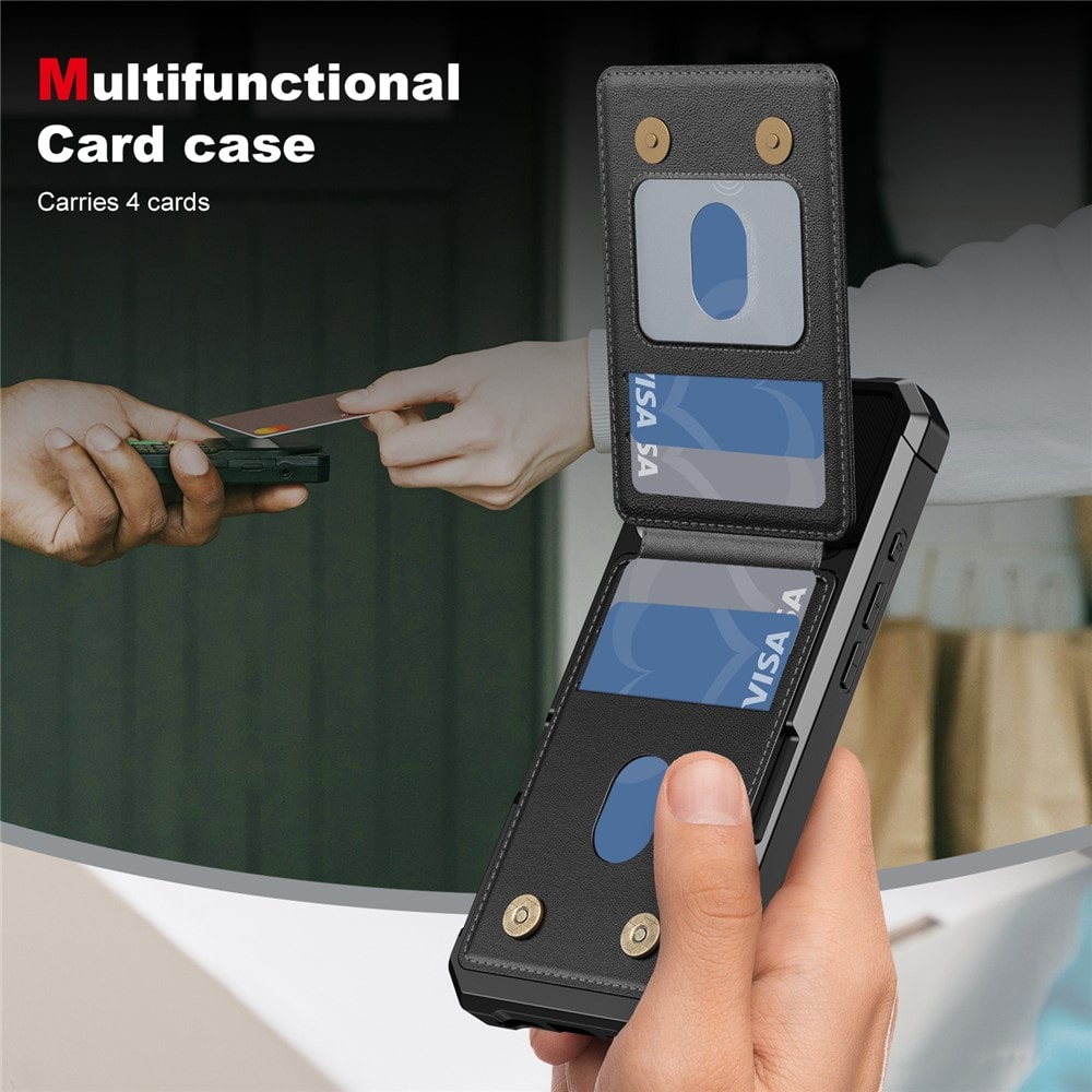 MalliPhone 17 Pro Max Stilrent Mobilcover med Pung, Sort