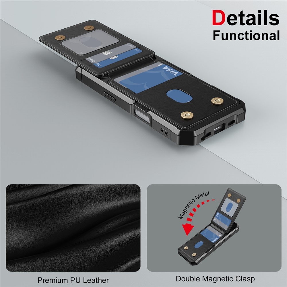 MalliPhone 17 Pro Max Stilrent Mobilcover med Pung, Sort