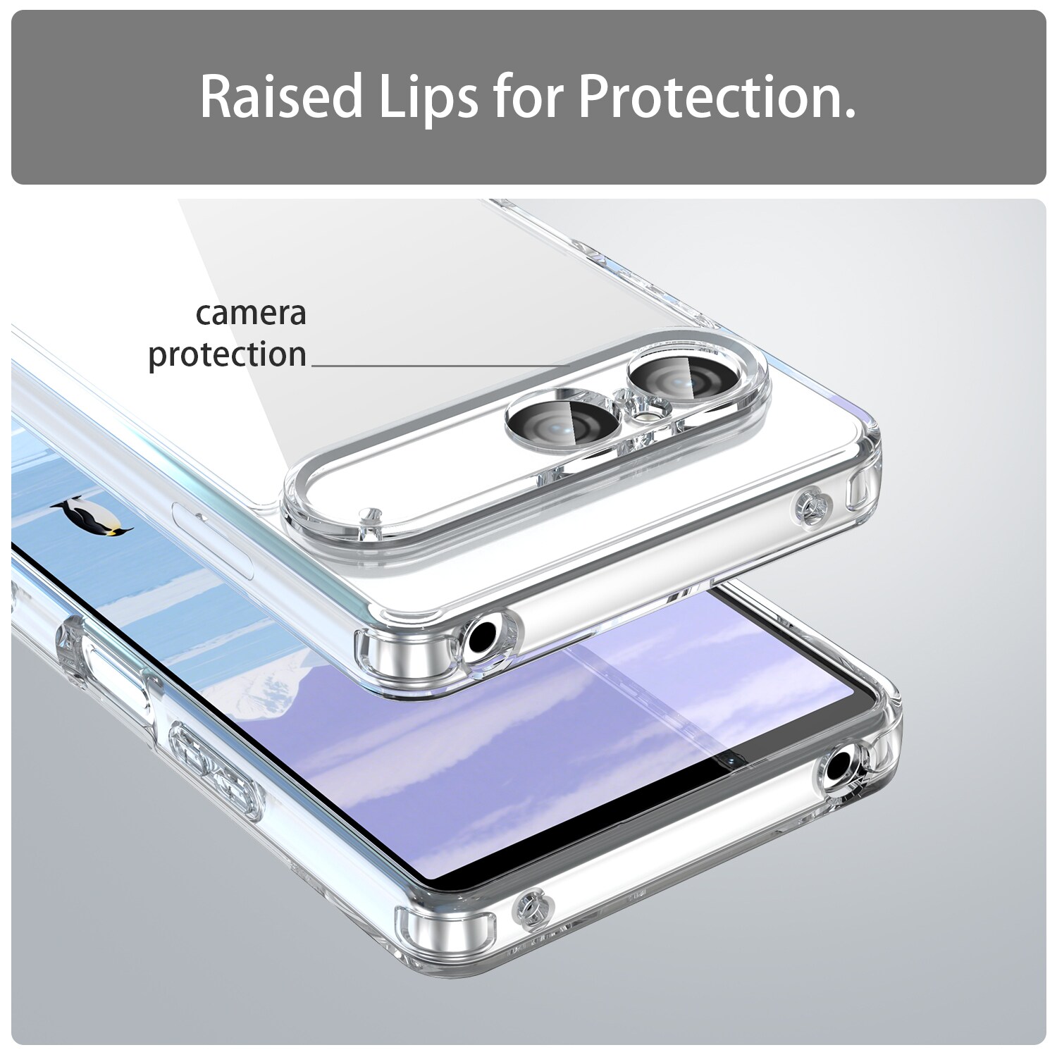 Sony Xperia 10 VII Crystal Hybrid-cover, Gennemsigtig