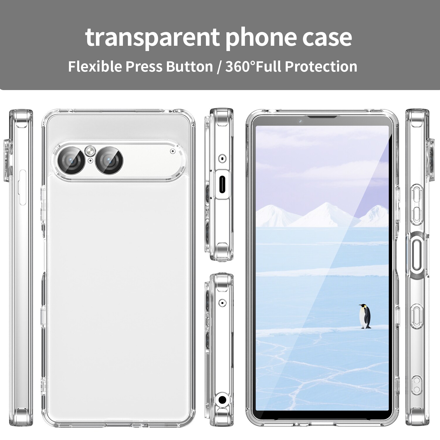 Sony Xperia 10 VII Crystal Hybrid-cover, Gennemsigtig