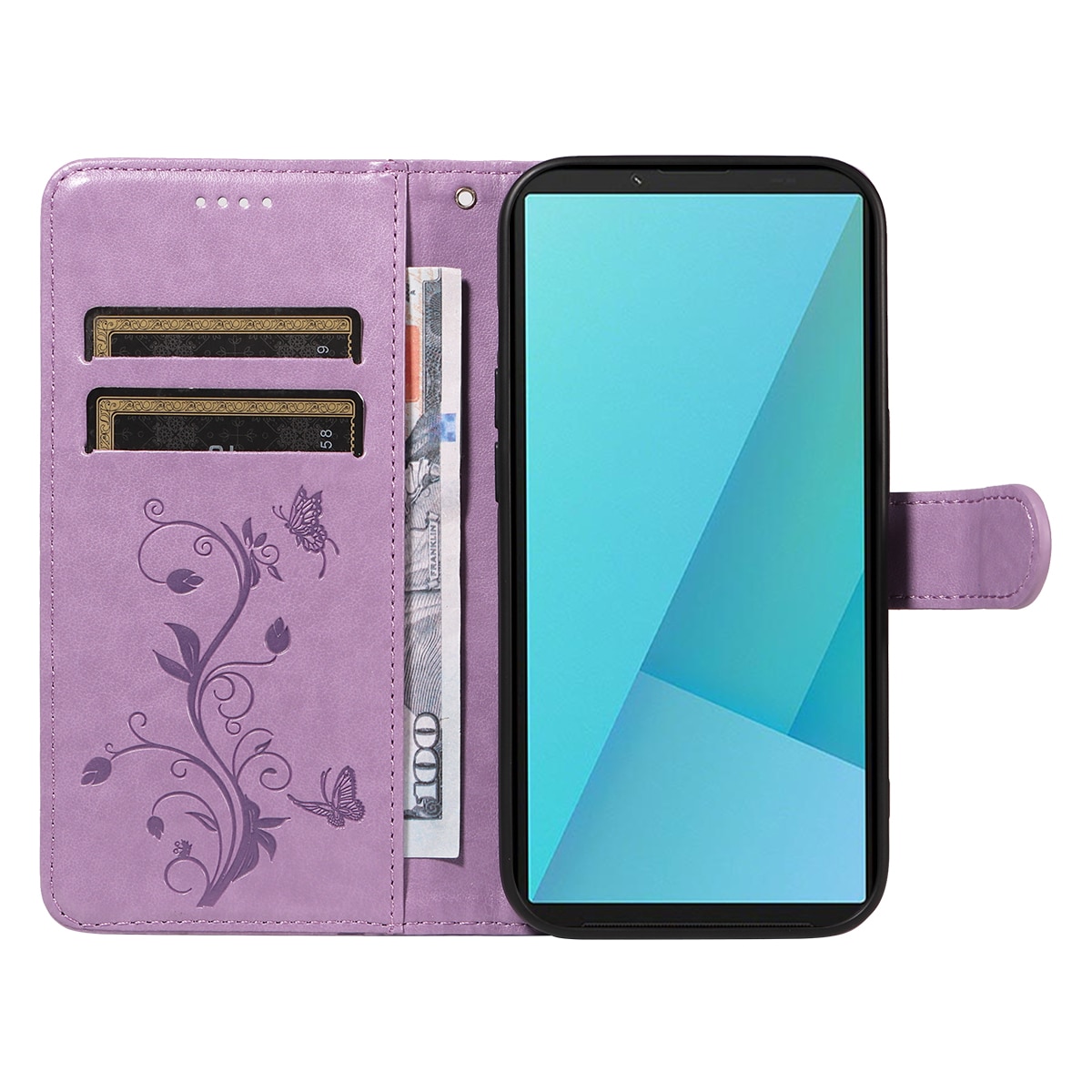 Sony Xperia 10 VII Mobiletui med sommerfugle, Lilla