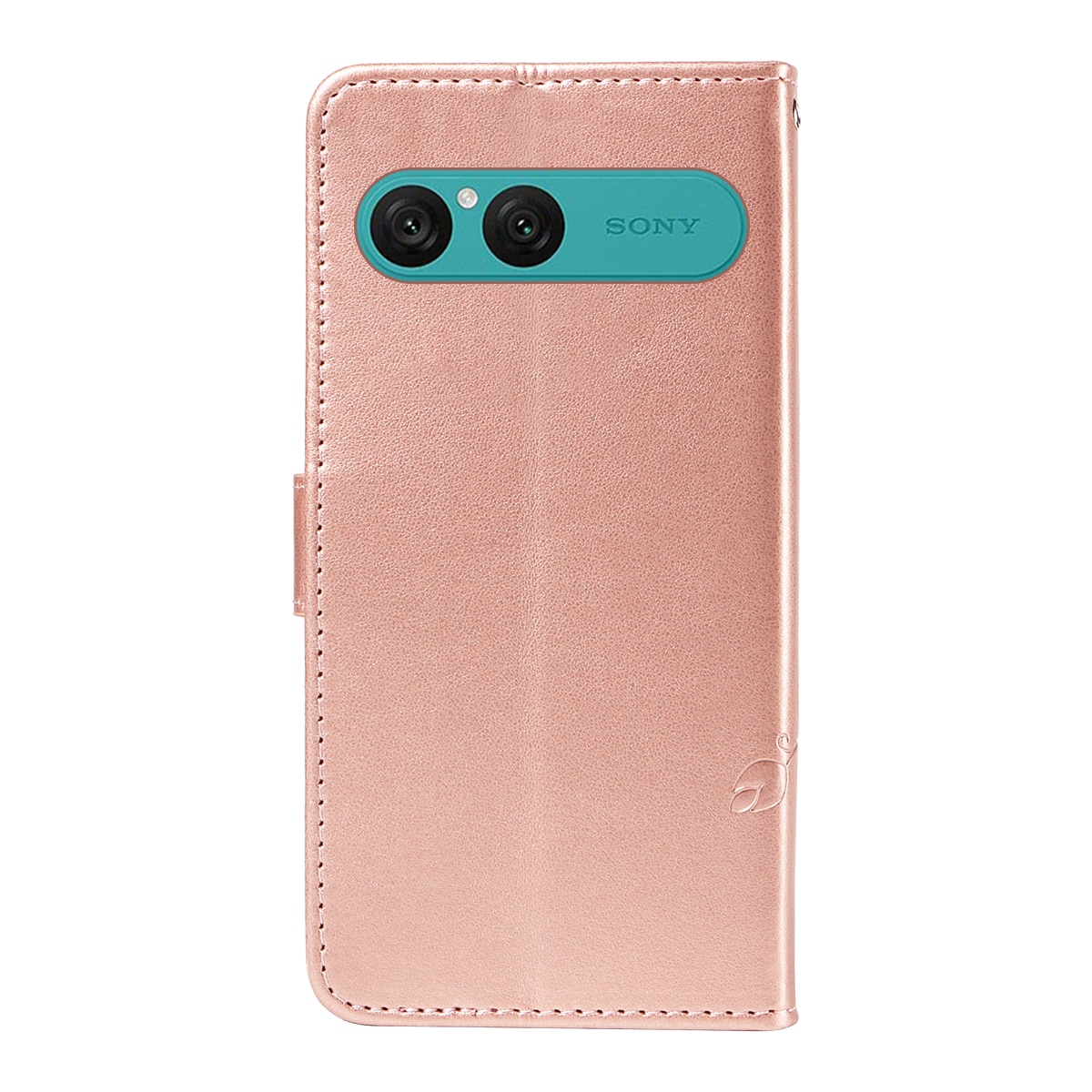 Sony Xperia 10 VII Mobiletui med sommerfugle, Rose guld