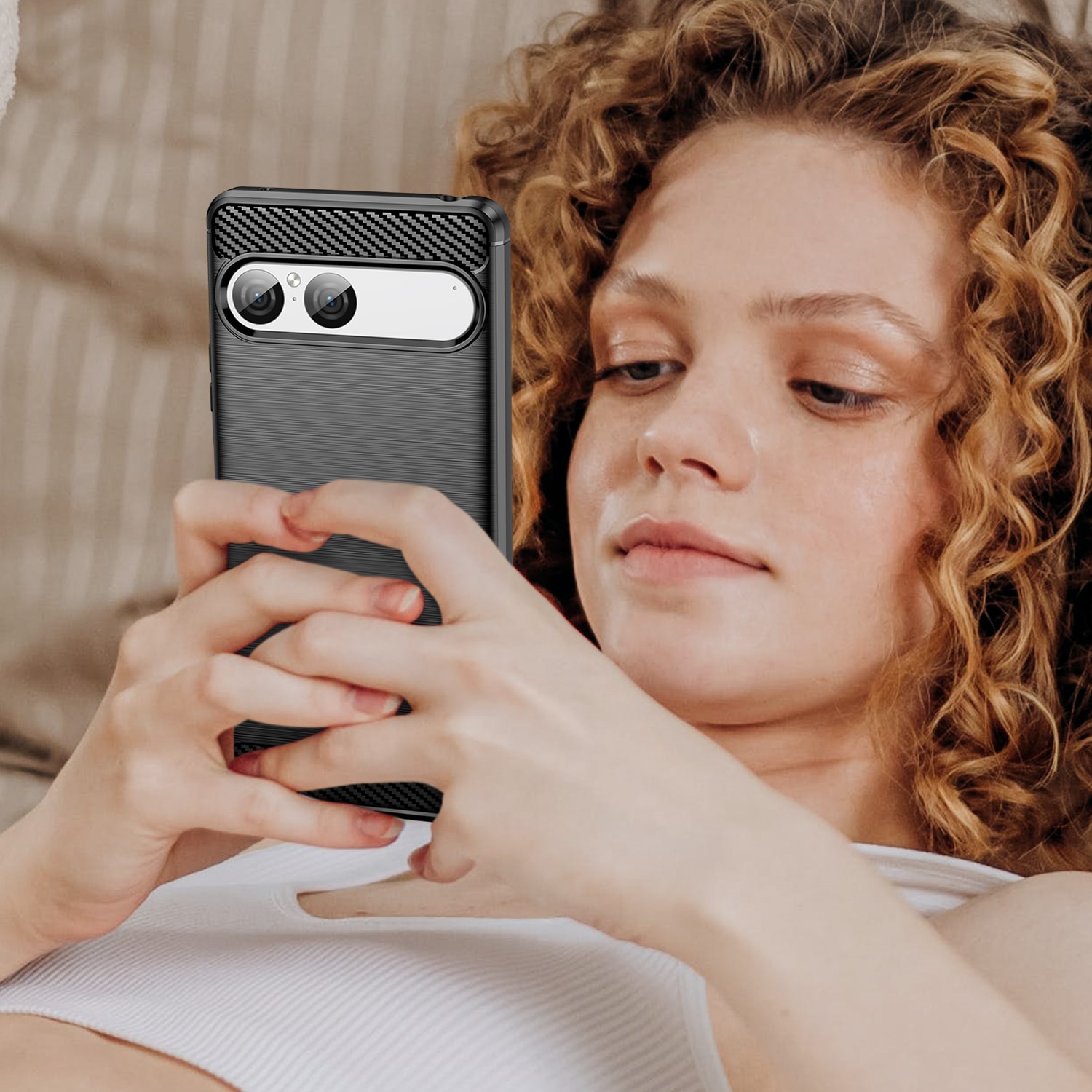 Sony Xperia 10 VII TPU-cover Brushed, Sort