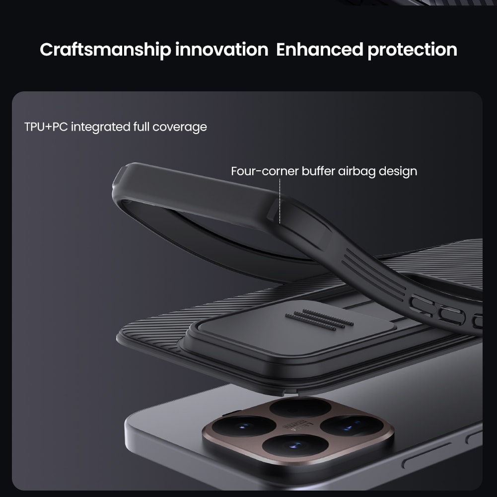 Xiaomi 15T Pro Cover med kamerabeskyttelse - CamShield, Sort