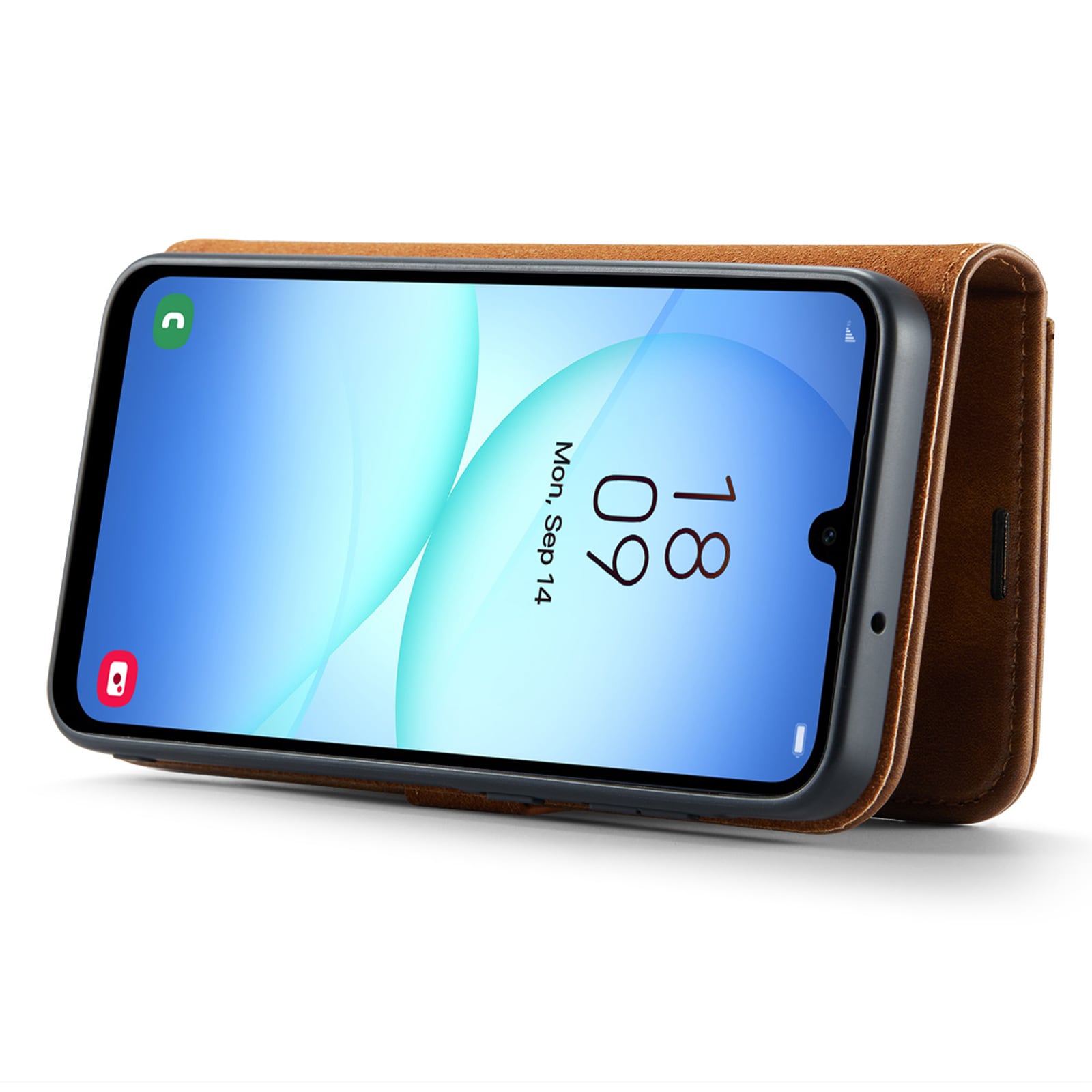 Samsung Galaxy A17 Pungetui med aftageligt cover, Cognac