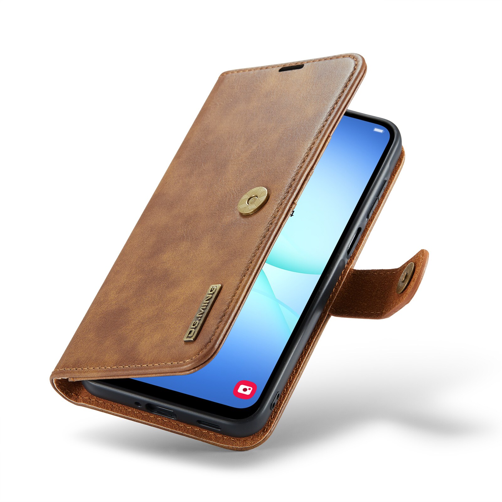 Samsung Galaxy A17 Pungetui med aftageligt cover, Cognac