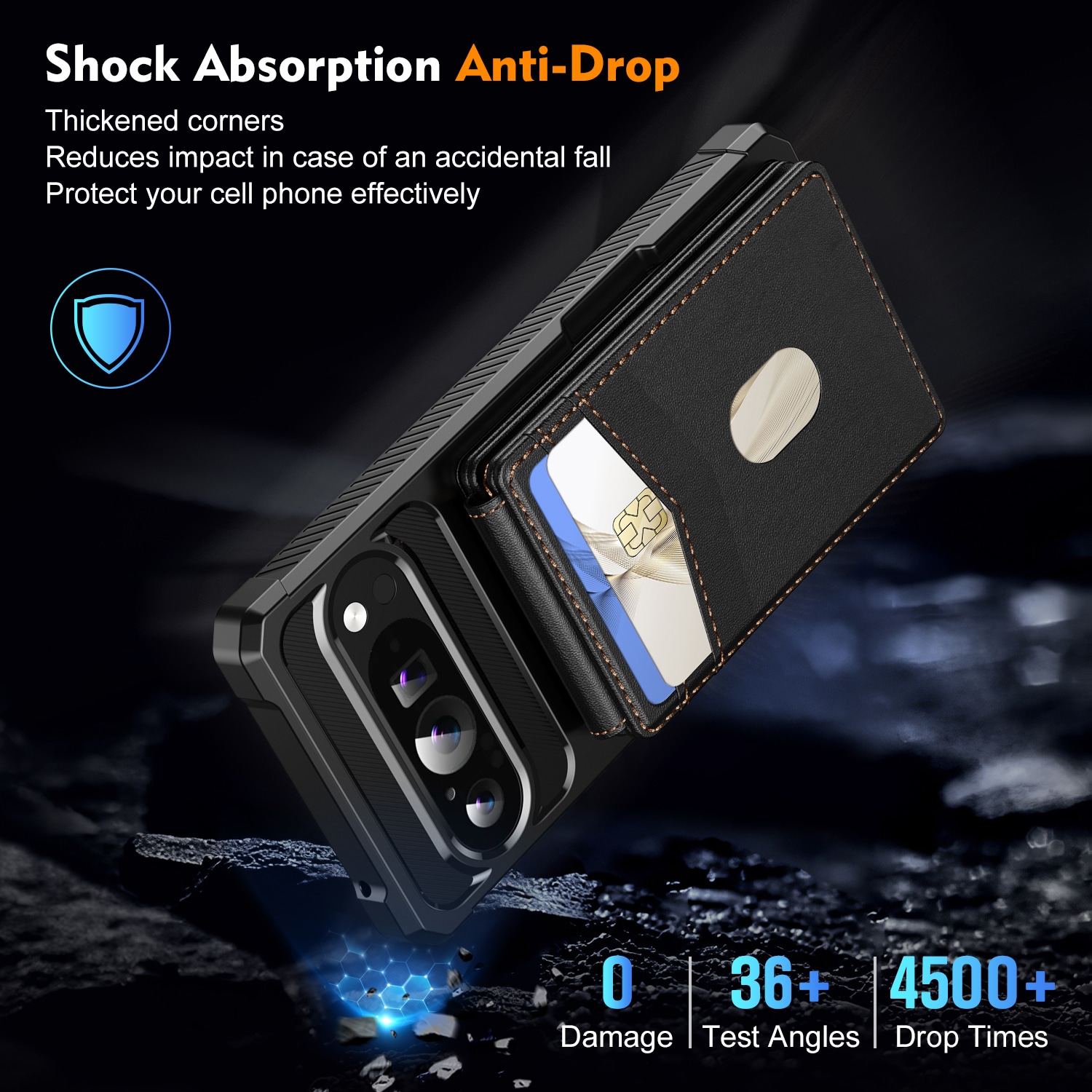 Google Pixel 10 Magnetisk mobilcover med aftagelig pung, Sort