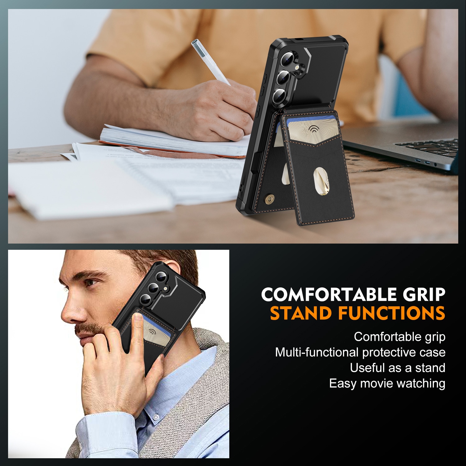 Samsung Galaxy S24 Magnetisk mobilcover med aftagelig pung, Sort