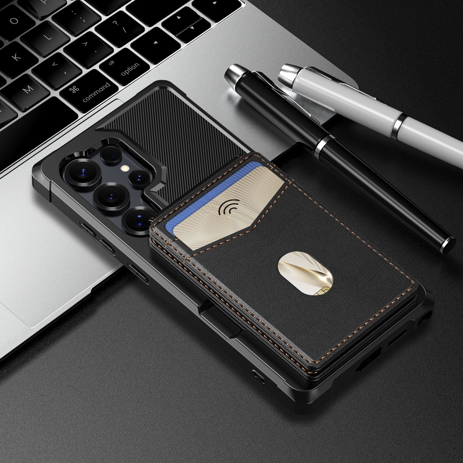 Samsung Galaxy S25 Ultra Magnetisk mobilcover med aftagelig pung, Sort