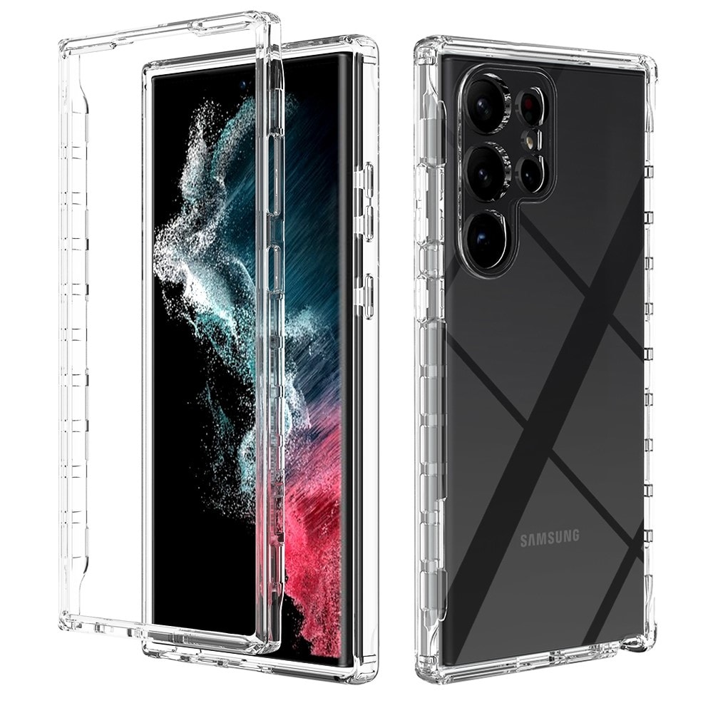 Samsung Galaxy S23 Ultra Stødsikkert mobilcover med beskyttelsesramme Gennemsigtig