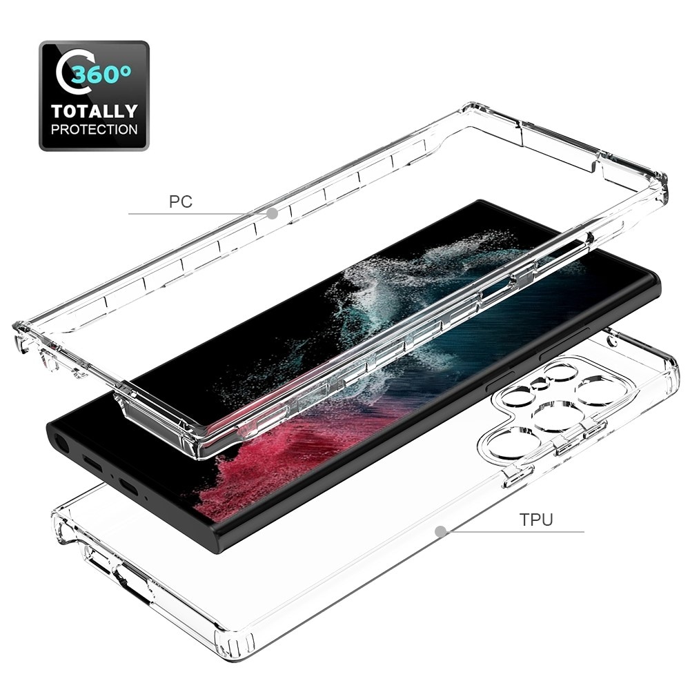 Samsung Galaxy S23 Ultra Mobilcover med beskyttelsesramme, Gennemsigtig