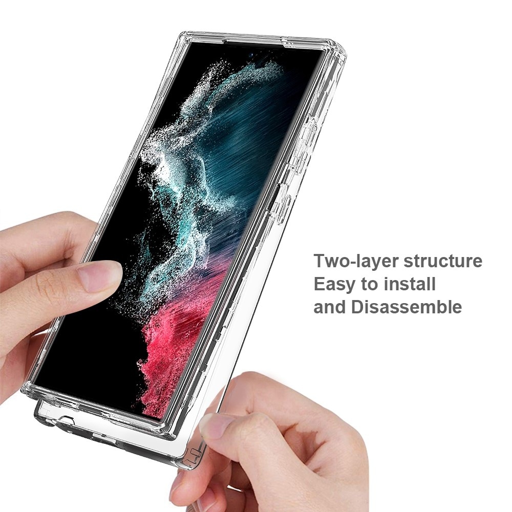 Samsung Galaxy S23 Ultra Mobilcover med beskyttelsesramme, Gennemsigtig