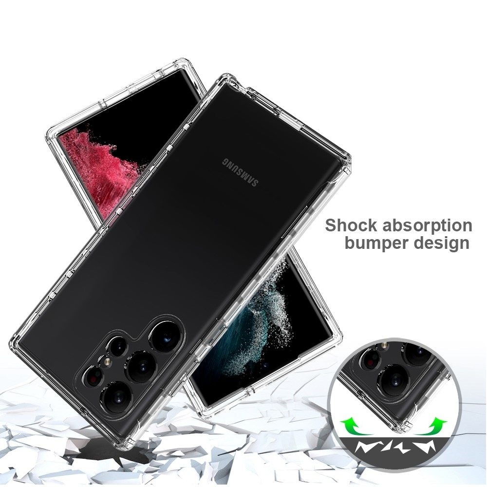 Samsung Galaxy S23 Ultra Mobilcover med beskyttelsesramme, Gennemsigtig