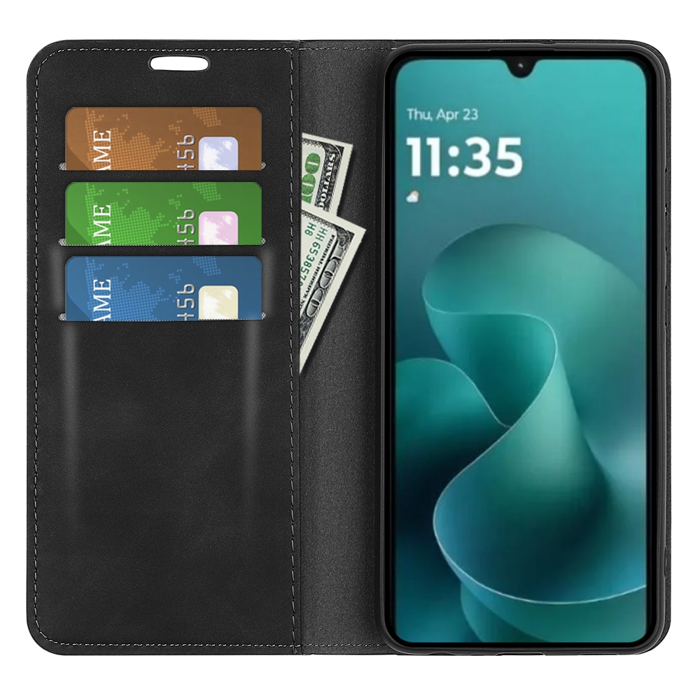 Motorola Moto G06 Slankt etui med kortholder, Sort