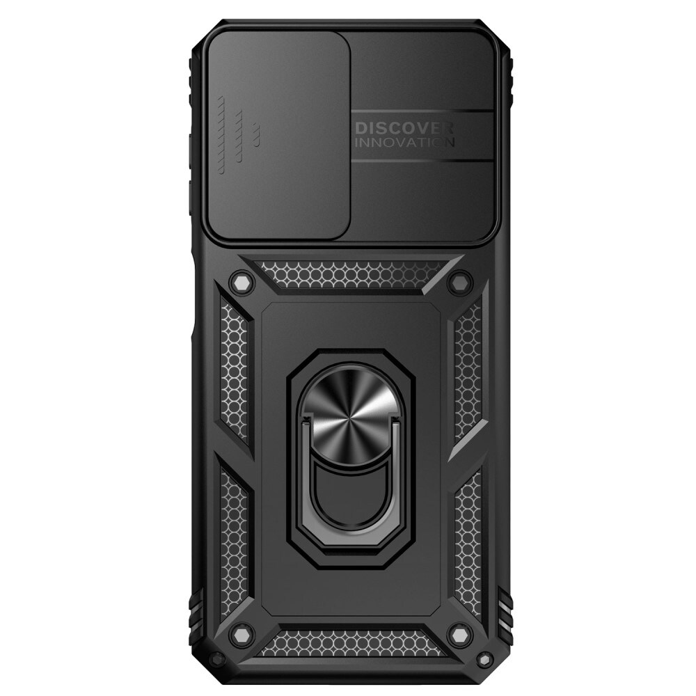 Samsung Galaxy A14 Cover med kamerabeskyttelse & fingerring, Sort