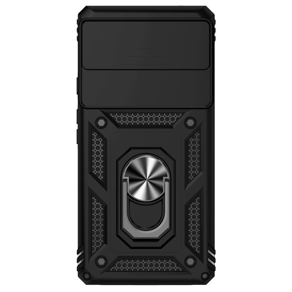 Google Pixel 6a Cover med kamerabeskyttelse & fingerring, Sort