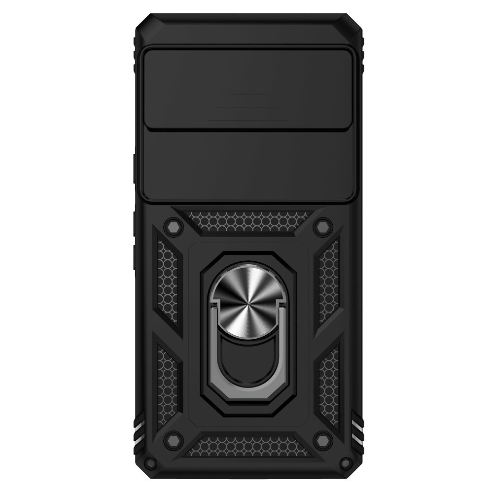 Google Pixel 7a Cover med kamerabeskyttelse & fingerring, Sort