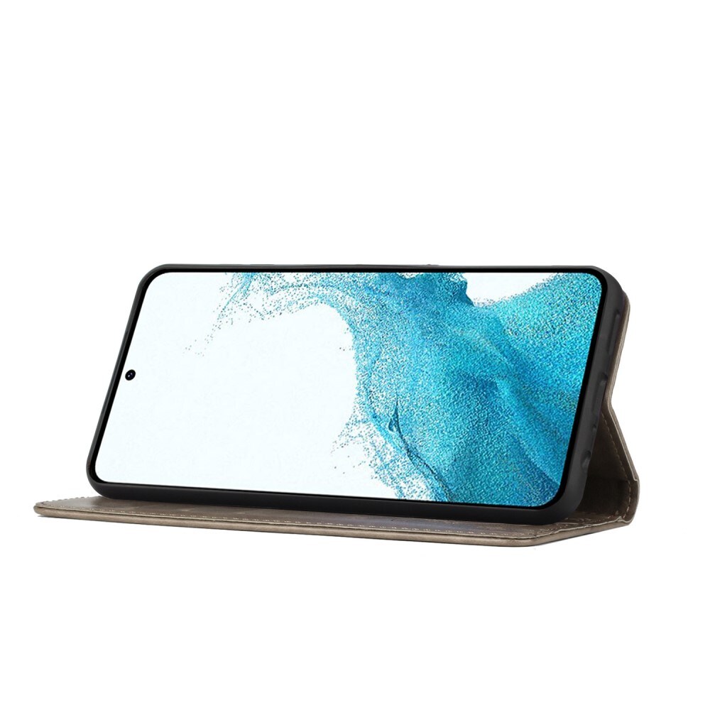 Samsung Galaxy S23 Mobiletui med sommerfugle, Grå