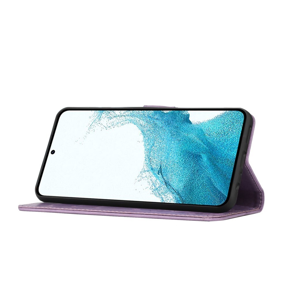 Samsung Galaxy S23 Mobiletui med sommerfugle, Lilla